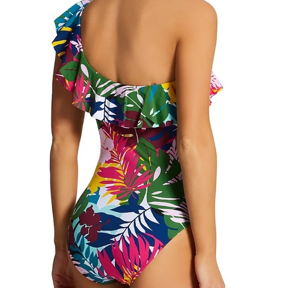 Bleu Rod Beattie On A Brighter Note One Shoulder One Piece Swimsuit NWT - Picture 2 of 5